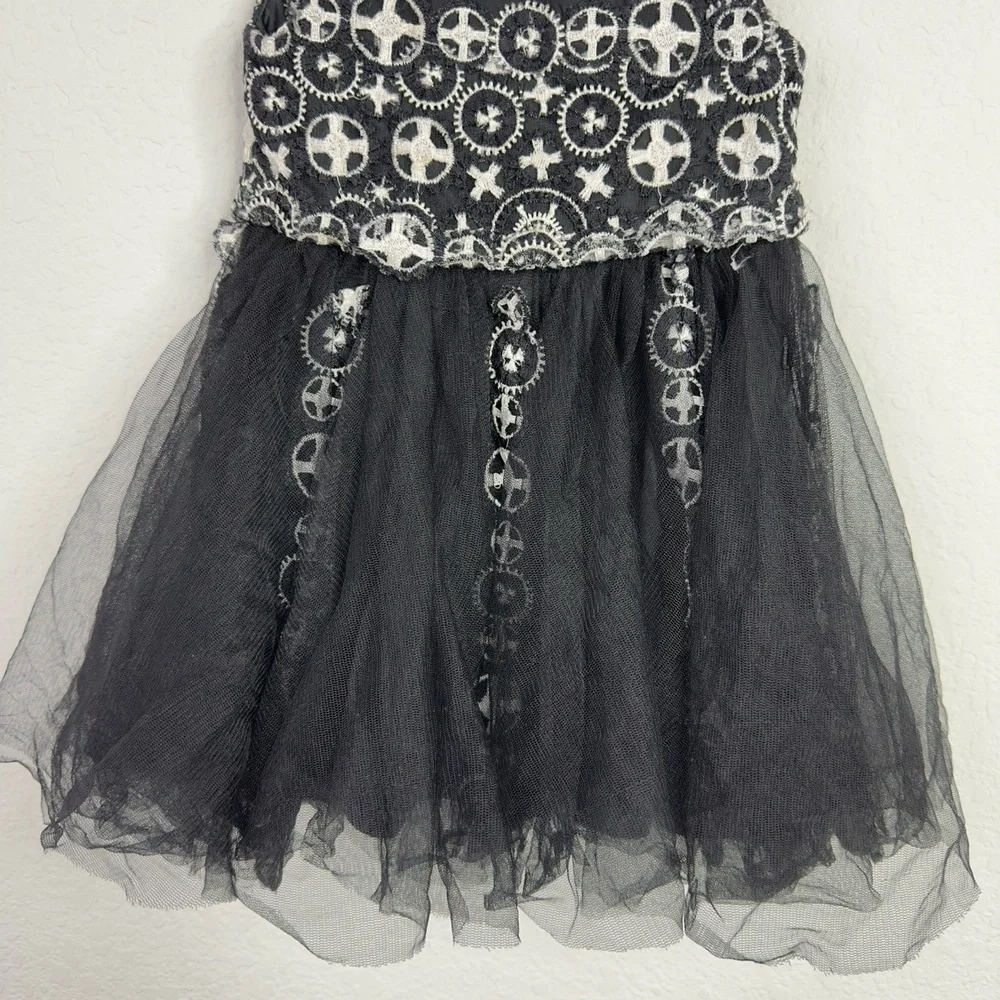 Tadashi‎ Shoji Kids Dress Girls 2T Black White Embroidered Tulle Princess Formal